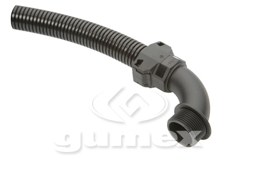 NORDUC A90°-K65-A 185 M, für Rohrschützer 13mm, Außengewinde M20x1,5, IP65, PA6, schwarz, 